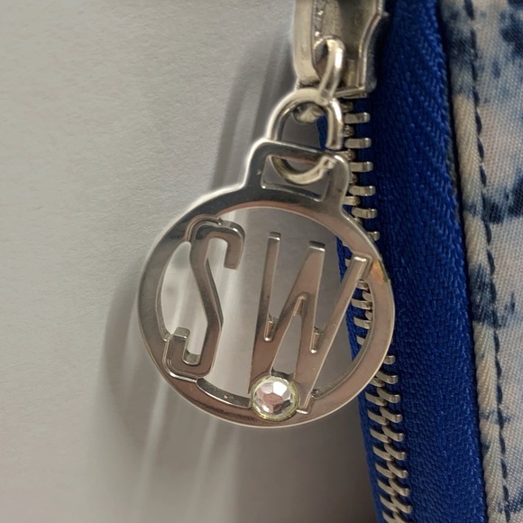 Stuart Weitzman Blue Python-Print Zip-Around Continental Wallet - RARE - Picture 4 of 12